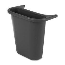 Rubbermaid Saddlebasket Recycling Side Bin, 1.19 gal Capacity, Black, 12/Carton