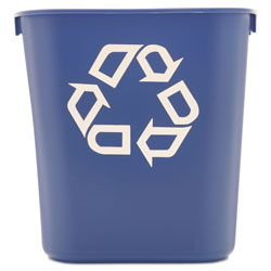 Rubbermaid Deskside Recycling Container, Small, 13.63 qt, Plastic, Blue (RCP295573BE)