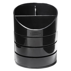 Rubbermaid Small Storage Divided Pencil Cup, Plastic, 4.5 in Diameter x 5.69 inh, Black