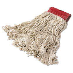 Rubbermaid Super Stitch Cotton Looped End Wet Mop Head, Large, 5 in Red Headband