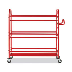 Rubbermaid Tote Picking Cart, Metal, 3 Shelves, 450 lb Capacity, 57 in x 18.5 in x 55 in, Red