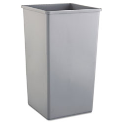 Rubbermaid Untouchable Square Waste Receptacle, Plastic, 50 gal, Gray (3959GY)