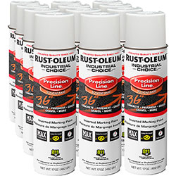Rust-Oleum Color Precision Line Marking Paint, Liquid, 17 fl oz, 12/Carton, White