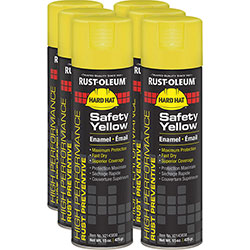 Rust-Oleum High Performance Enamel Spray Paint, Liquid, 15 fl oz, 6/Carton, Safety Yellow