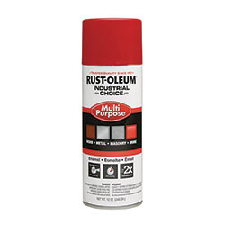Rust-Oleum Industrial Choice 1600 System Multi-Purpose Enamel Spray Paint, Flat Safety Red, 12 oz Aerosol Can, 6/Carton