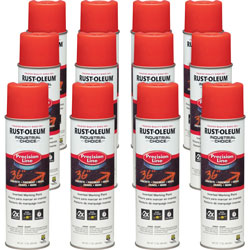 Rust-Oleum Marking Paint Spray, Water-Based, 17 oz, 12/CT, Safety Red