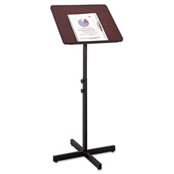Safco Adjustable Speaker Stand, 21w x 21d x 29.5h to 46h, Mahogany/Black