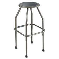 Safco Diesel Industrial Stool with Stationary Seat, 30 in Seat Height, Supports up to 250 lbs., Pewter Seat/Pewter Back, Pewter Base