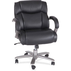 Safco Lineage Big&Tall Mid Back Task Chair 24.5 in Back, Max 350lb, 19.5 in to 23.25 in High Black Seat,Chrome,Ships in 1-3 Business Days