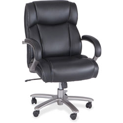 Safco Lineage Big&Tall Mid Back Task Chair 28 in Back, Max 400 lb, 21.5 in to 25.25 in High Black Seat, Chrome,Ships in 1-3 Business Days