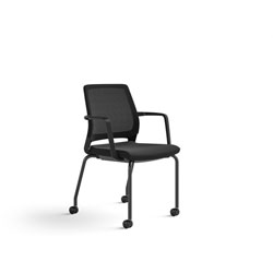 Safco Medina Guest Chair, Supports Up to 275 lb, 18 in Seat Height, Black Seat/Back/Base, Ships in 1-3 Business Days
