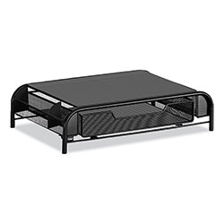 Safco Powered Onyx Monitor Stand, 18.25 in x 11.75 in x 4.5 in, Black
