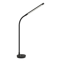 Safco Resi LED Desk Lamp, Gooseneck, 18.5' High, Black