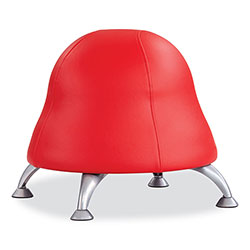 Safco Runtz Ball Chair, Backless, Supports Up to 250 lb, Red Vinyl Seat, Silver Base