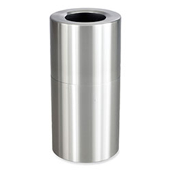 Safco Single Recycling Receptacle, 20 gal, Steel, Brushed Aluminum