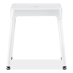 Safco Steel Guest Stool, Backless, Supports Up to 275 lb, 15 in to 15.5 in Seat Height, White Seat/Base