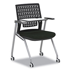 Safco Thesis Training Chair w/Flex Back and Tablet, Max 250 lb, 18 in High Black Seat, Gray Base, 2/Carton,Ships in 1-3 Business Days