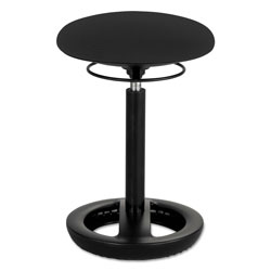 Safco Twixt Desk Height Ergonomic Stool, 22.5 in Seat Height, Supports up to 250 lbs., Black Seat, Black Back, Black Base