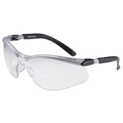 Safewaze BX Safety Eyewear, +2.0 Diopter Polycarbon Anti-Fog Lenses, Silver/Black Frame