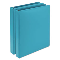 Samsill Earth’s Choice Biobased Durable Fashion View Binder, 3 Rings, 1 in Capacity, 11 x 8.5, Turquoise, 2/Pack