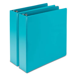 Samsill Earth’s Choice Biobased Durable Fashion View Binder, 3 Rings, 2 in Capacity, 11 x 8.5, Turquoise, 2/Pack