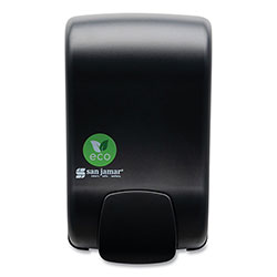 San Jamar ecoLogic Rely Manual Foam Soap and Sanitizer Dispenser, 900 mL, 5,5 x 4,5 x 9.25, Black