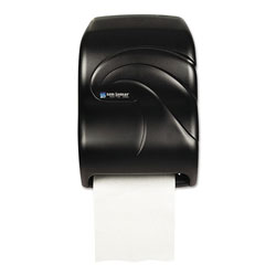 San Jamar Electronic Touchless Roll Towel Dispenser, 11 3/4 x 9 x 15 1/2, Black (SANT1390TBK)