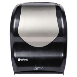 San Jamar Smart System with iQ Sensor Towel Dispenser, 16 1/2 x 9 3/4 x 12, Black/Silver