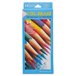 Prismacolor Col-Erase Pencil with Eraser, 0.7 mm, 2B (#1), Assorted Lead/Barrel Colors, 24/Pack (SAN20517)