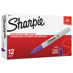 Sharpie® Fine Tip Permanent Marker, Purple, Dozen (SAN30008)