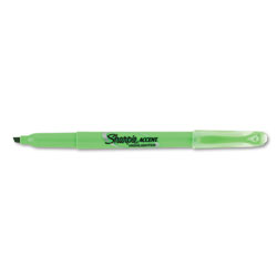 Sharpie® Pocket Style Highlighters, Chisel Tip, Fluorescent Green, Dozen (SAN27026)