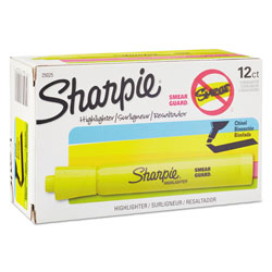 Sharpie® Tank Style Highlighters, Chisel Tip, Fluorescent Yellow, Dozen (SAN25025)