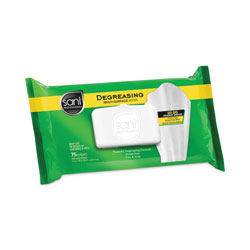 Sani Professional Degreasing Multi-Surface Wipes, 11.5 x 10, 75 Wipes/Pack, 9 Packs/Carton
