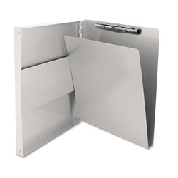 Saunders Snapak Aluminum Side-Open Forms Folder, 1/2 in Clip, 8 1/2 x 12 Sheets, Silver