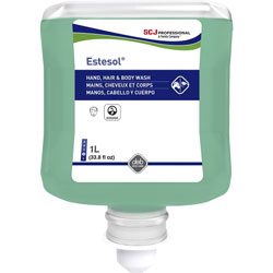 SC Johnson Professional® Estesol Hand, Hair & Body Cleaner, Rainforest Scent, 33.8 fl oz (1000 mL), 6/Carton