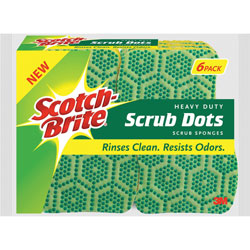 Scotch Brite® Scrub Sponge, Odor-resistant, 6-1/5 inWx4-7/10 inDx2-1/2 inH