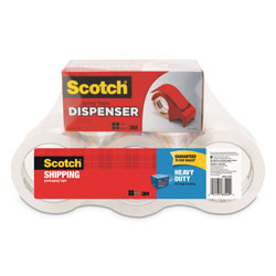 Scotch™ 3850 Heavy-Duty Packaging Tape with DP300 Dispenser, 3 in Core, 1.88 in x 54.6 yds, Clear, 6/Pack