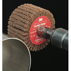 Scotch™ Cut and Polish Flap Brush, 3 in x 1/4 in, Medium, Aluminum Oxide, 8500 rpm