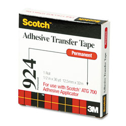 Scotch™ ATG Adhesive Transfer Tape, Permanent, Holds Up to 0.5 lbs, 0.5 in x 36 yds, Clear