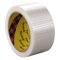 Scotch™ Bi-Directional Filament Tape, 3 in Core, 50 mm x 50 m, Clear