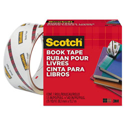 Scotch™ Book Tape, 3 in Core, 1.5 in x 15 yds, Clear
