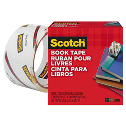 Scotch™ Book Tape, 3 in Core, 2 in x 15 yds, Clear