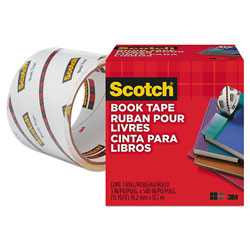 Scotch™ Book Tape, 3 in Core, 3 in x 15 yds, Clear