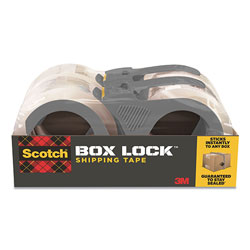 Scotch™ Box Lock Shipping Packaging Tape with Dispenser, 3 in Core, 1.88 in x 54.6 yds, Clear, 4/Pack