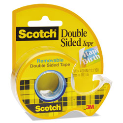 Scotch™ Double-Sided Removable Tape in Handheld Dispenser, 1 in Core, 0.75 in x 33.33 ft, Clear