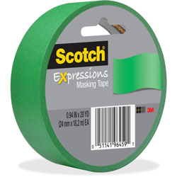 Scotch™ Expressions Masking Tape, .94 in x 20 yds, Primary Green