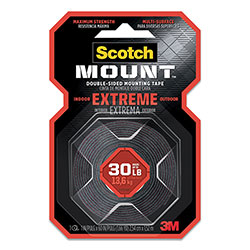 Scotch™ Extreme Mounting Tape, Holds Up to 30 lbs, 1 x 60, Black