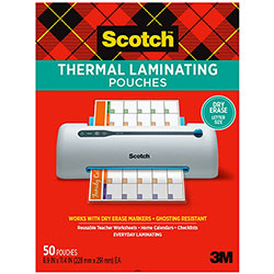 Scotch™ Laminating Pouch - Sheet Size Supported: Letter - Sheet Size: 8.90 in x 11.40 in, Clear - 50 / Pack