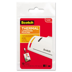 Scotch™ Laminating Pouches, 5 mil, 2.25 in x 4.25 in, Gloss Clear, 10/Pack