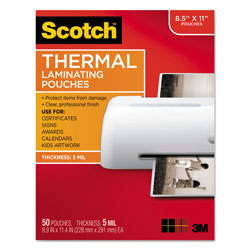 Scotch™ Laminating Pouches, 5 mil, 9 in x 11.5 in, Gloss Clear, 50/Pack